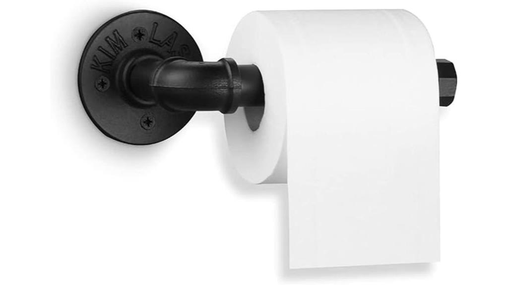 black industrial pipe holder