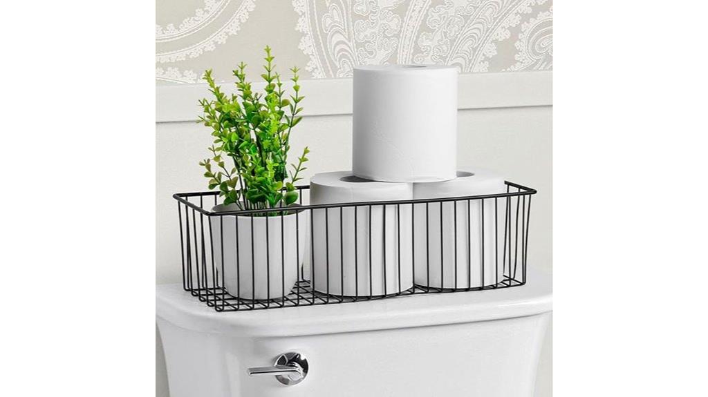 black wire toilet paper holder