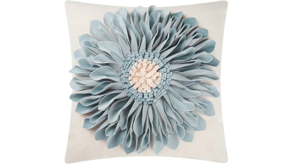 blue 3d sunflower pillow