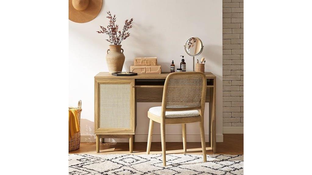boho farmhouse rattan desk