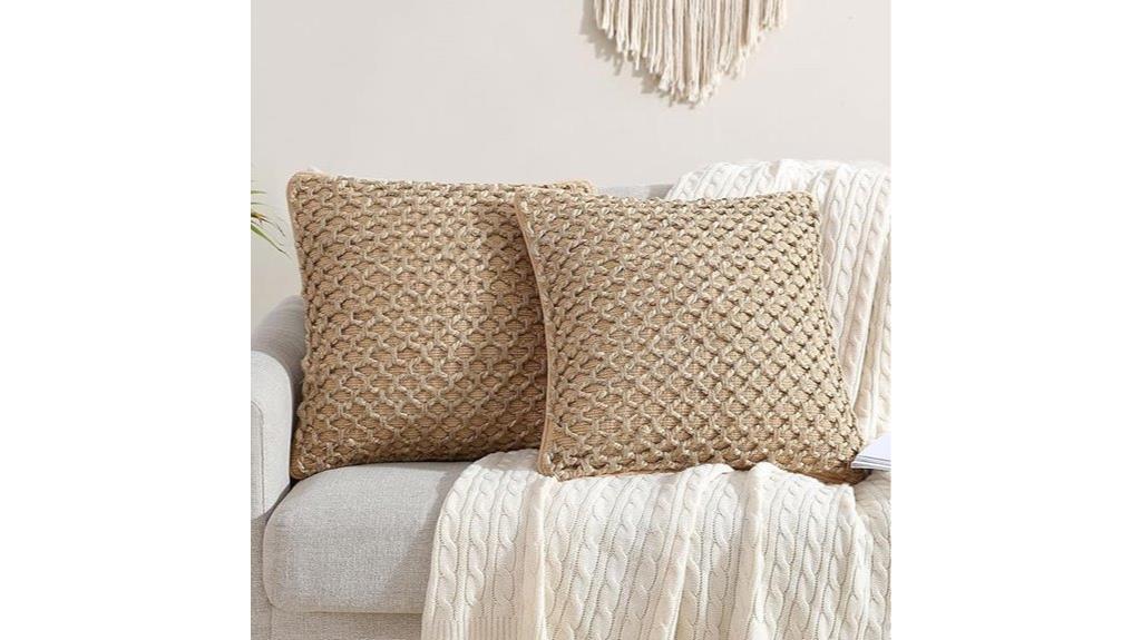 boho woven pillow covers