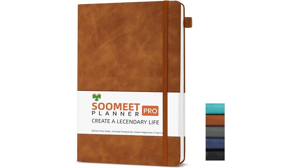 brown leather hardcover journal