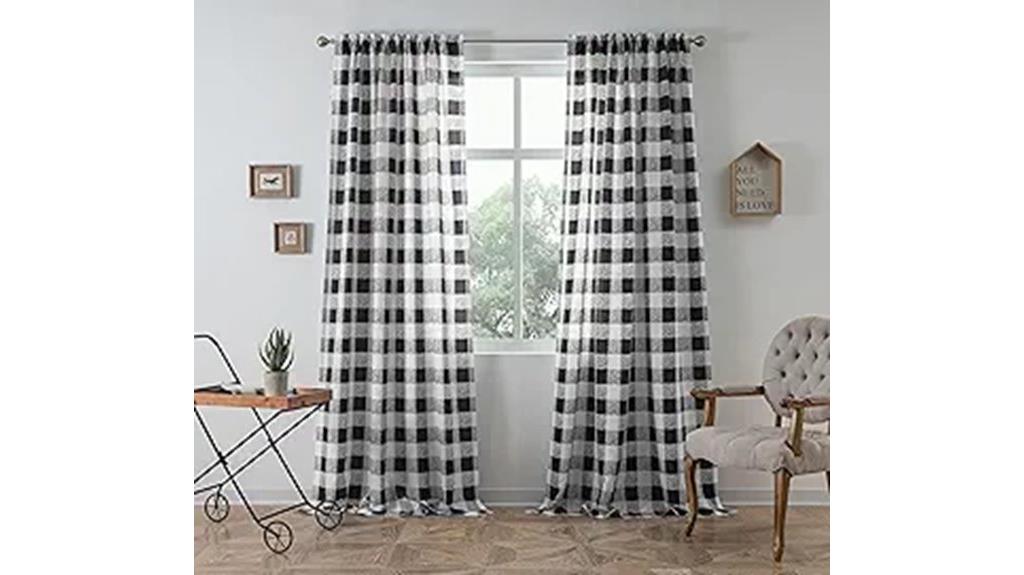 buffalo check curtain panels