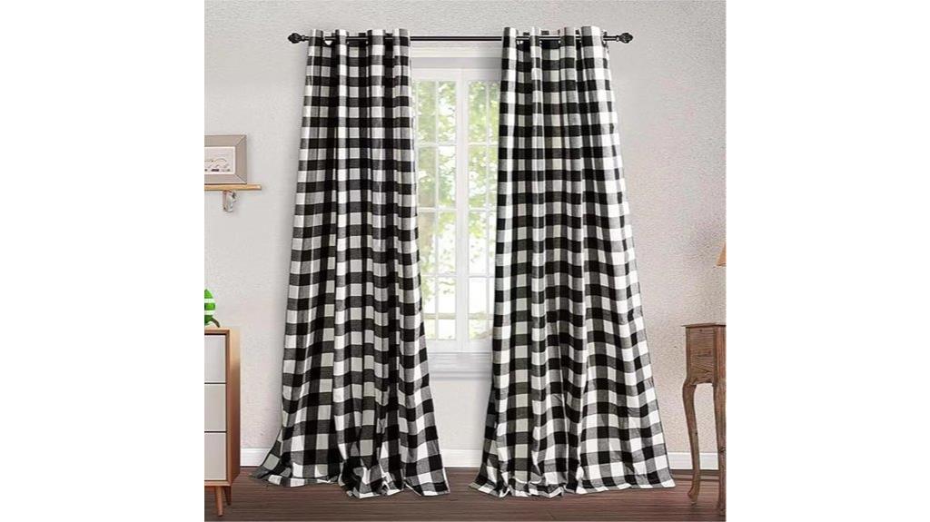 buffalo check curtain panels