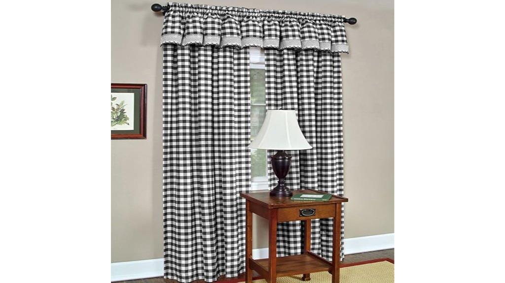 buffalo check panel curtain
