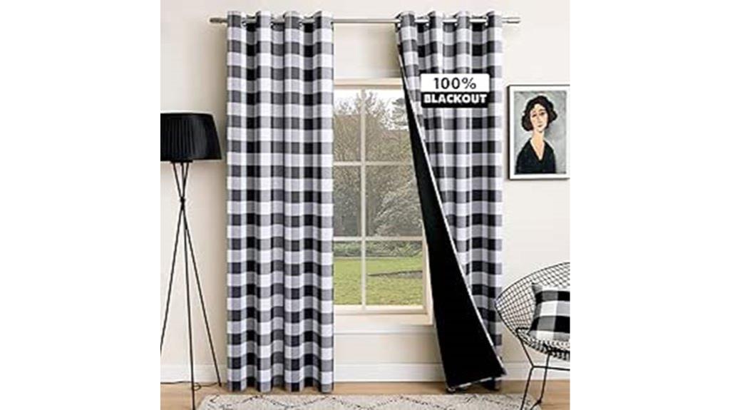 buffalo plaid bedroom curtains
