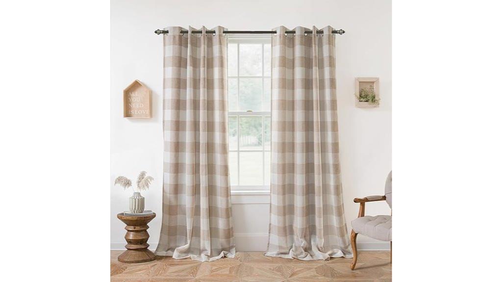 buffalo plaid curtain panels