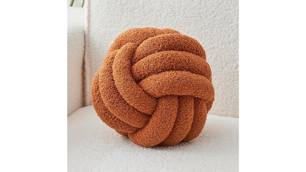 caramel knotted throw pillow