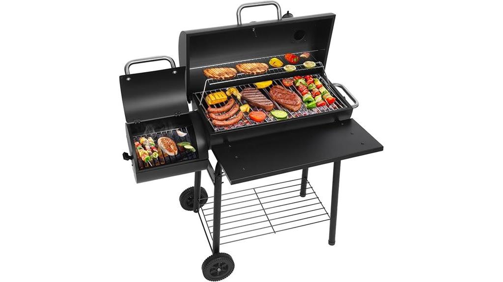 charcoal grill with smoker