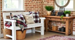 charming rustic entry benches