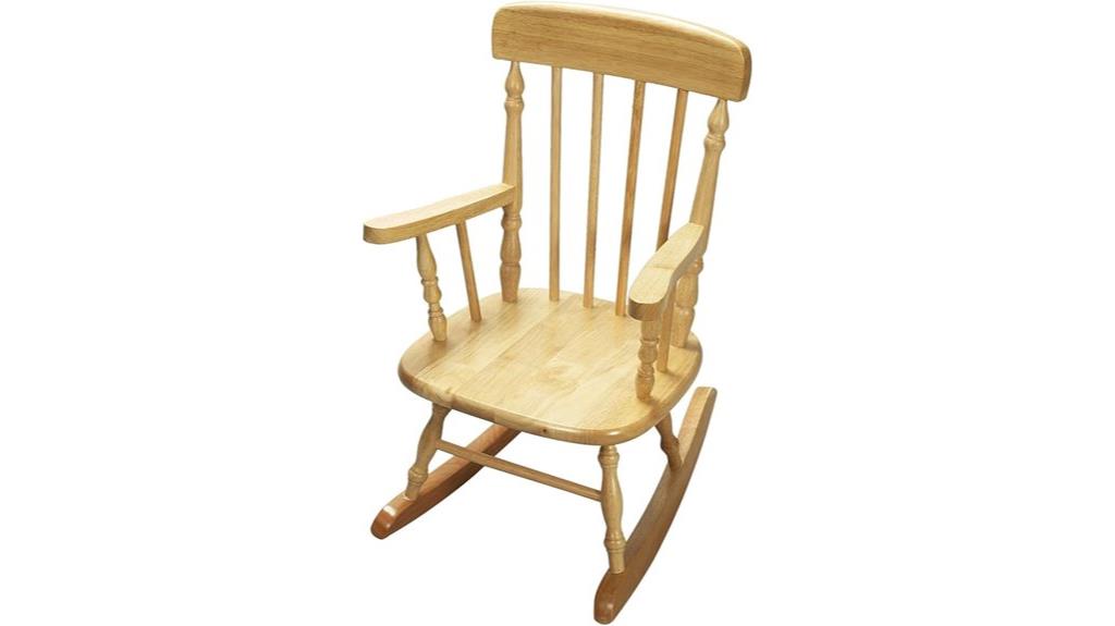child s natural spindle rocking chair