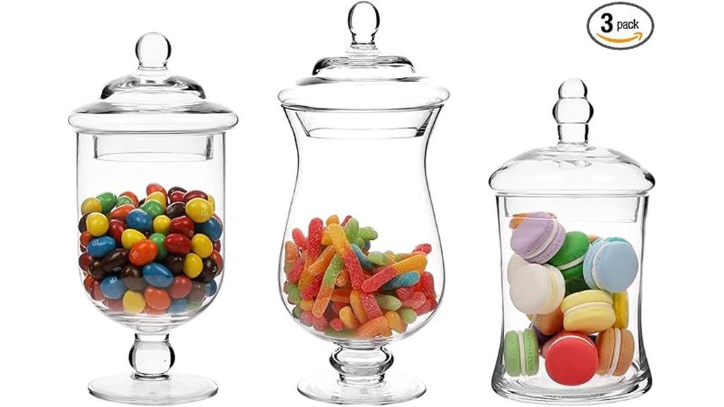 clear glass jar set