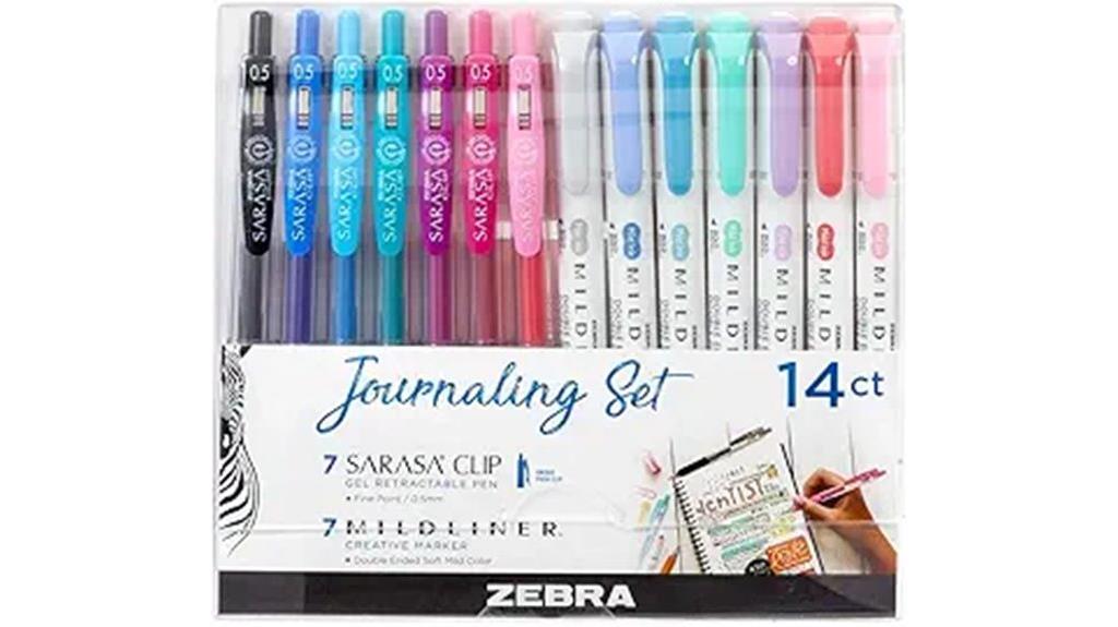 colorful journal pen set