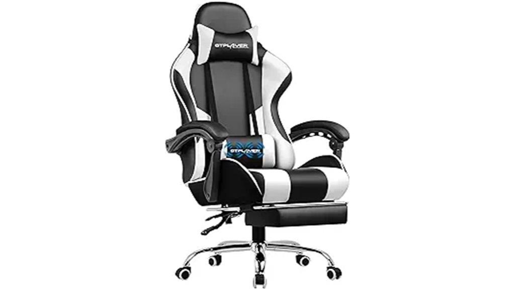comfortable gaming chair with accessories