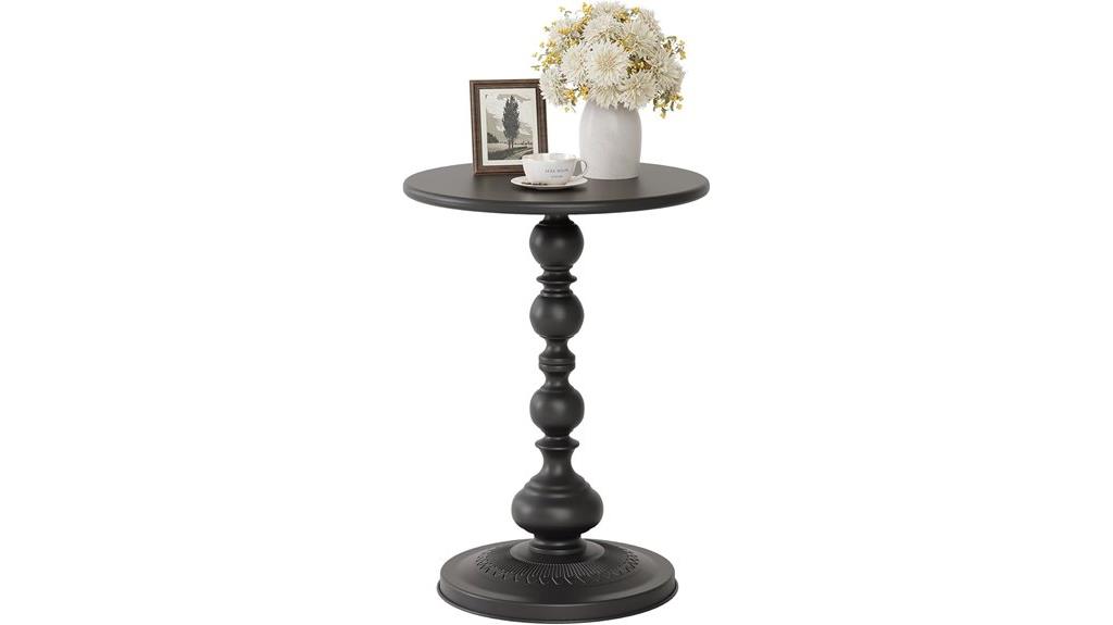 compact metal side table