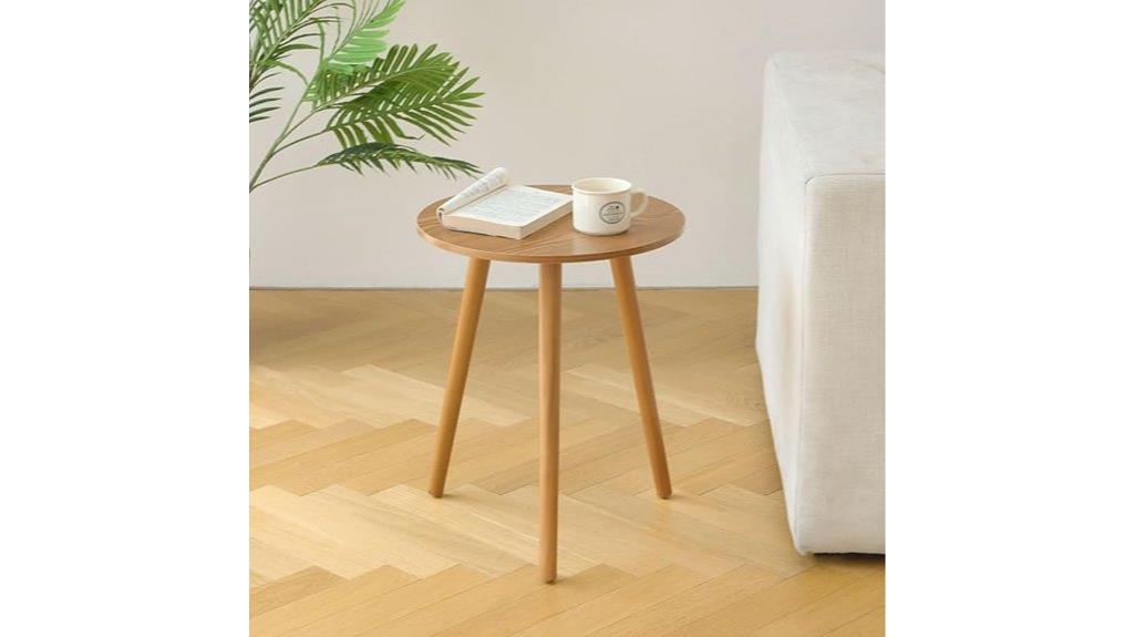 compact round side table