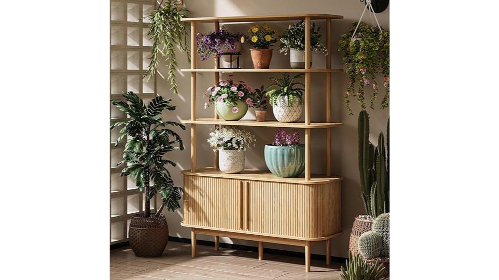 contemporary four tier wood bookshelf