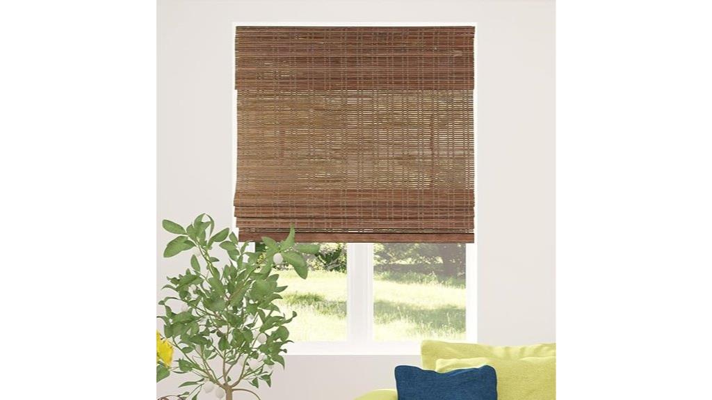 cordless bamboo roman shade