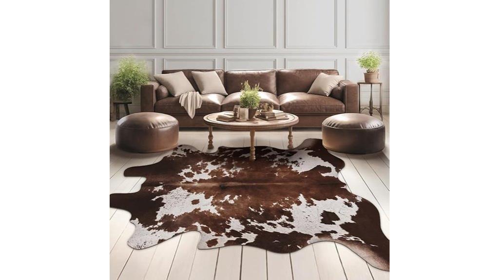 cow print rug size