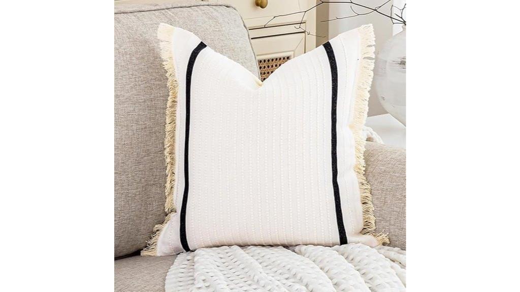 cream white boho pillow