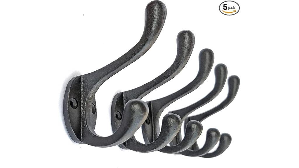 decorative black iron hooks
