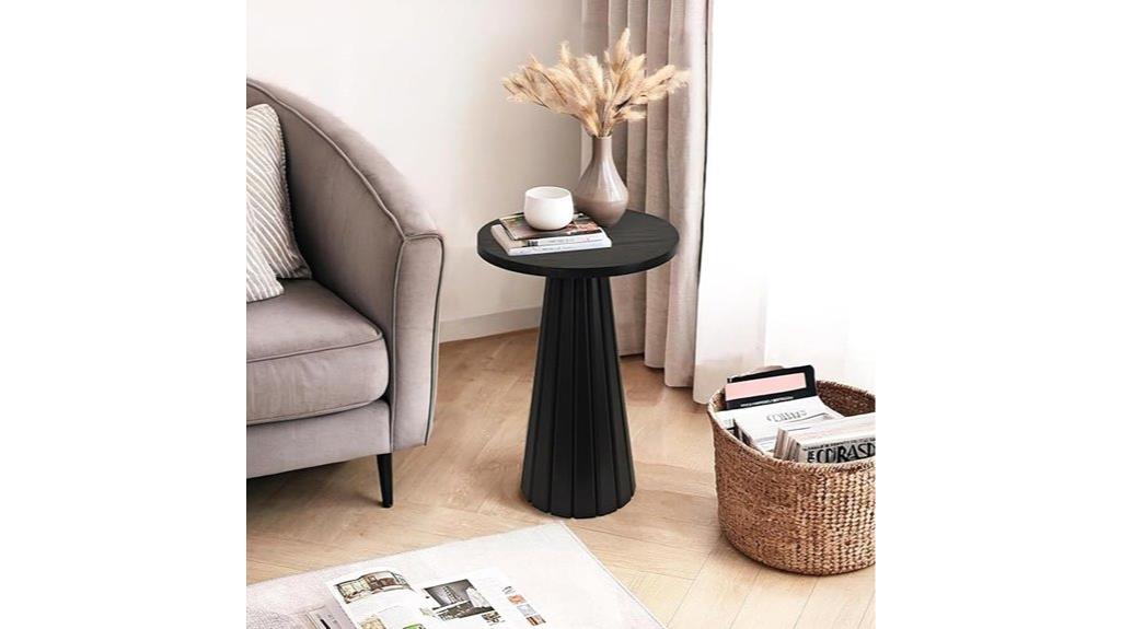 decorative fluted wooden table