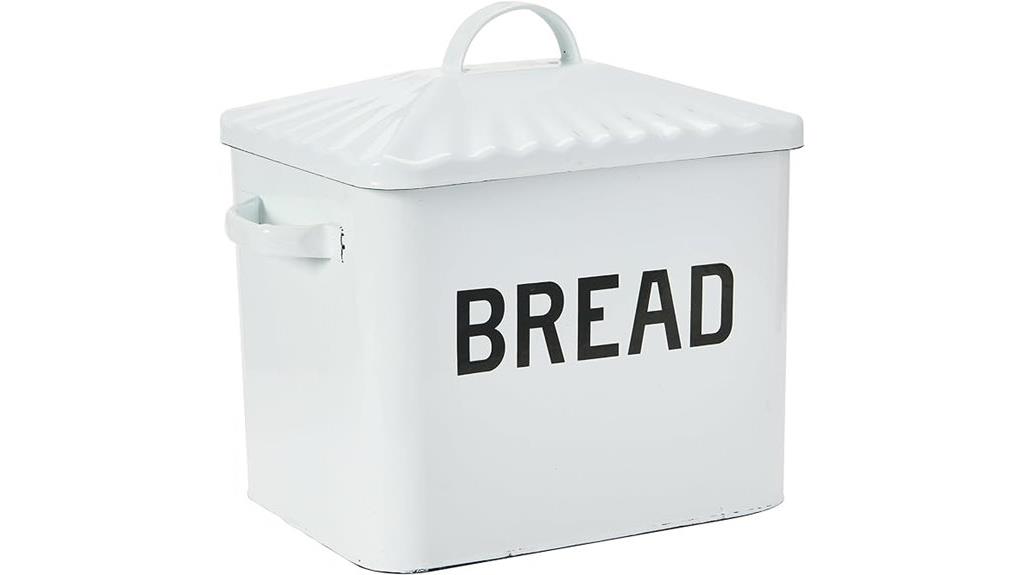 distressed white bread box