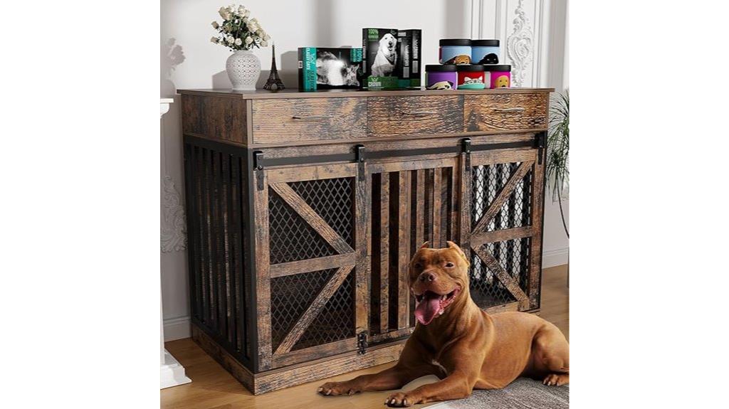 dog crate with storage