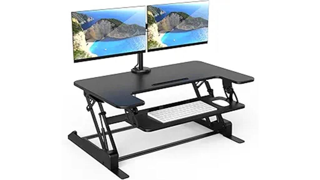 dual monitor standing desk