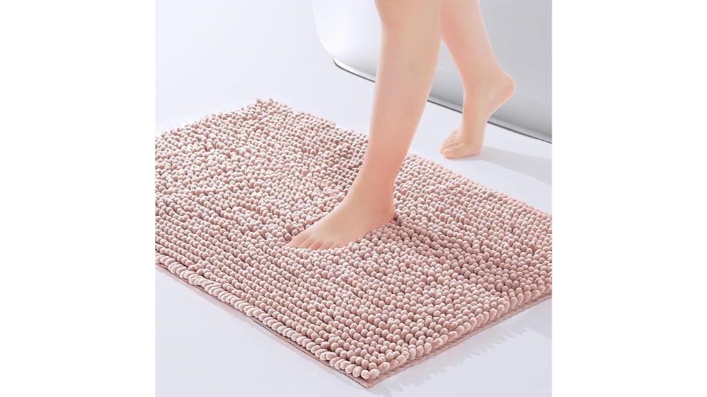 dusty pink chenille rug