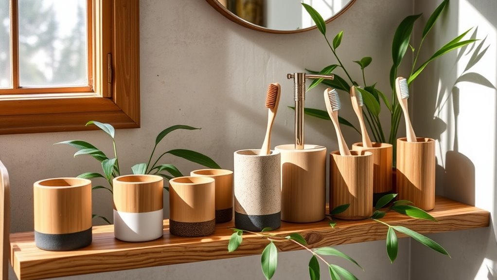 eco friendly bamboo toothbrush holders