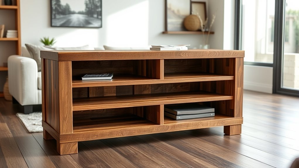 eco friendly reclaimed wood stands