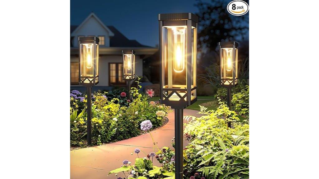 eight outdoor solar lights