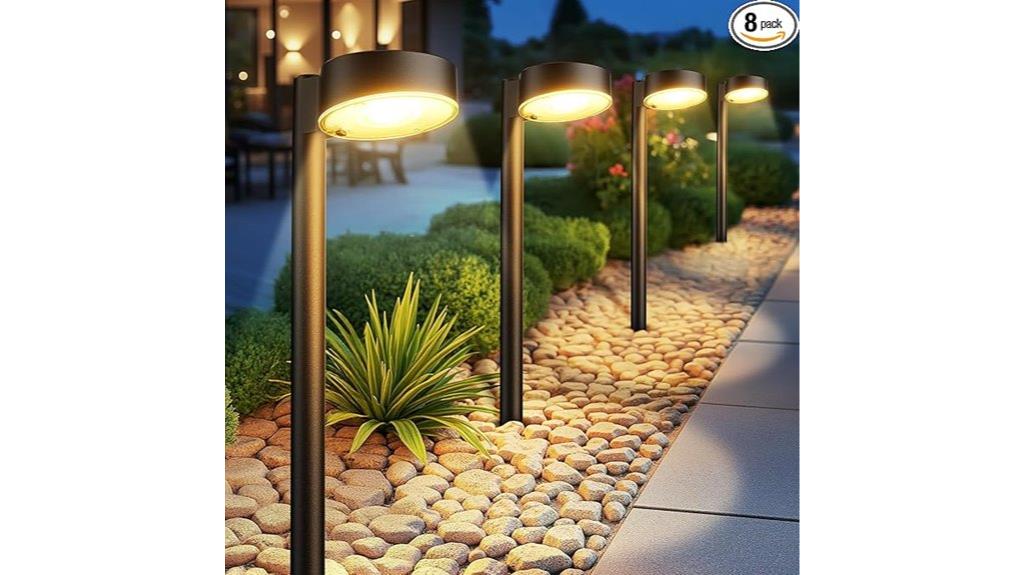 eight outdoor solar lights