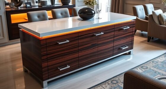 elegant dual tone buffet tables