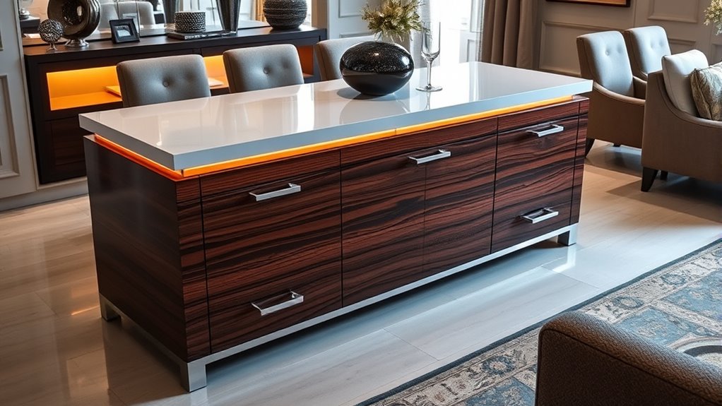 elegant dual tone buffet tables