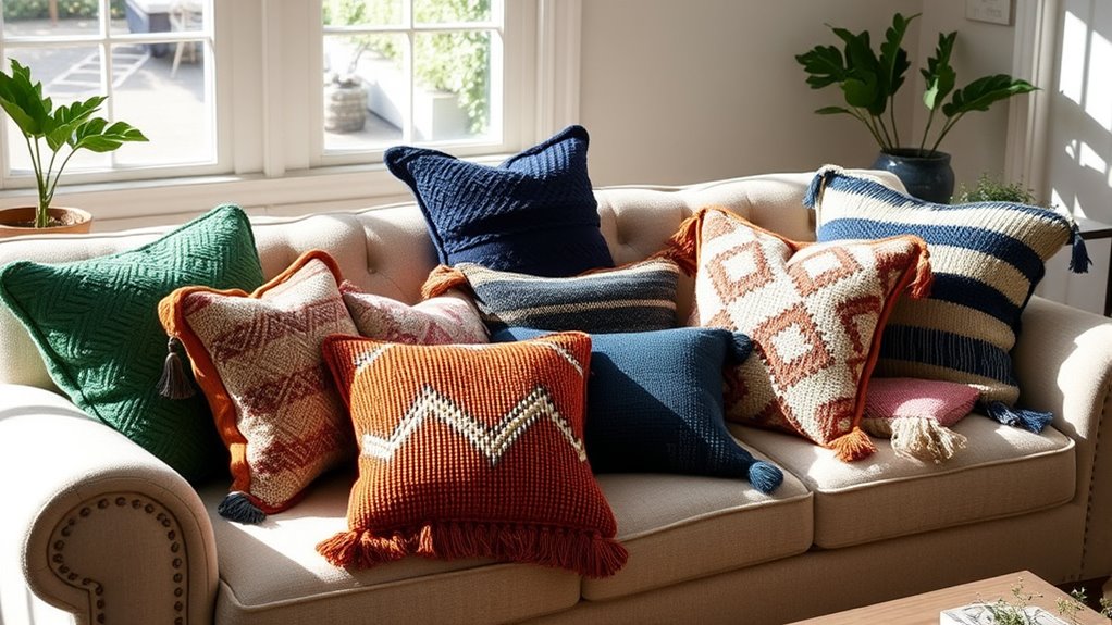 elegant handwoven decorative pillows