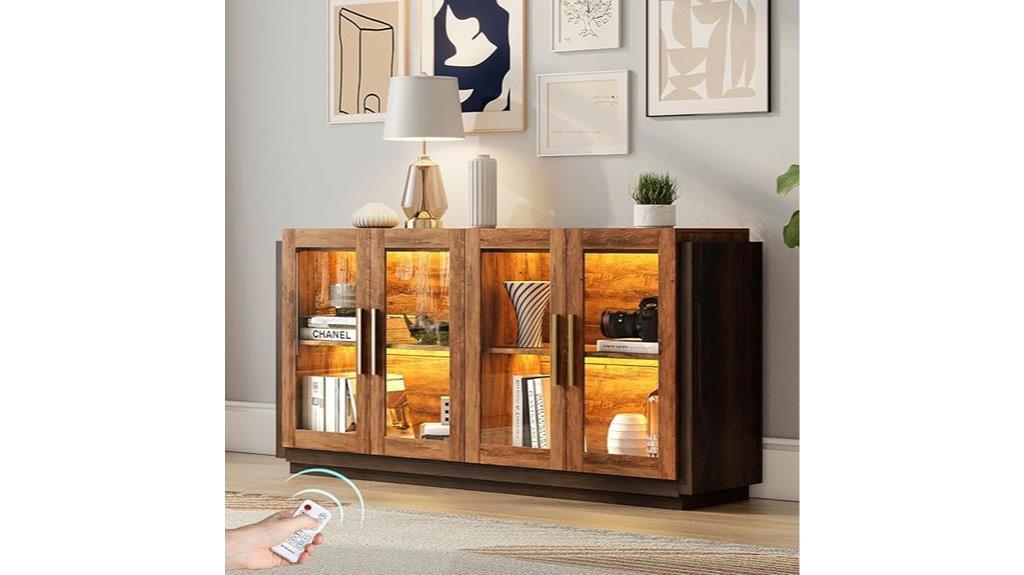 elegant led lit sideboard