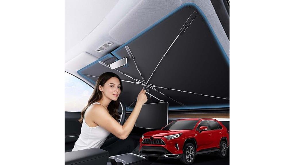 enhanced heat insulating windshield shade