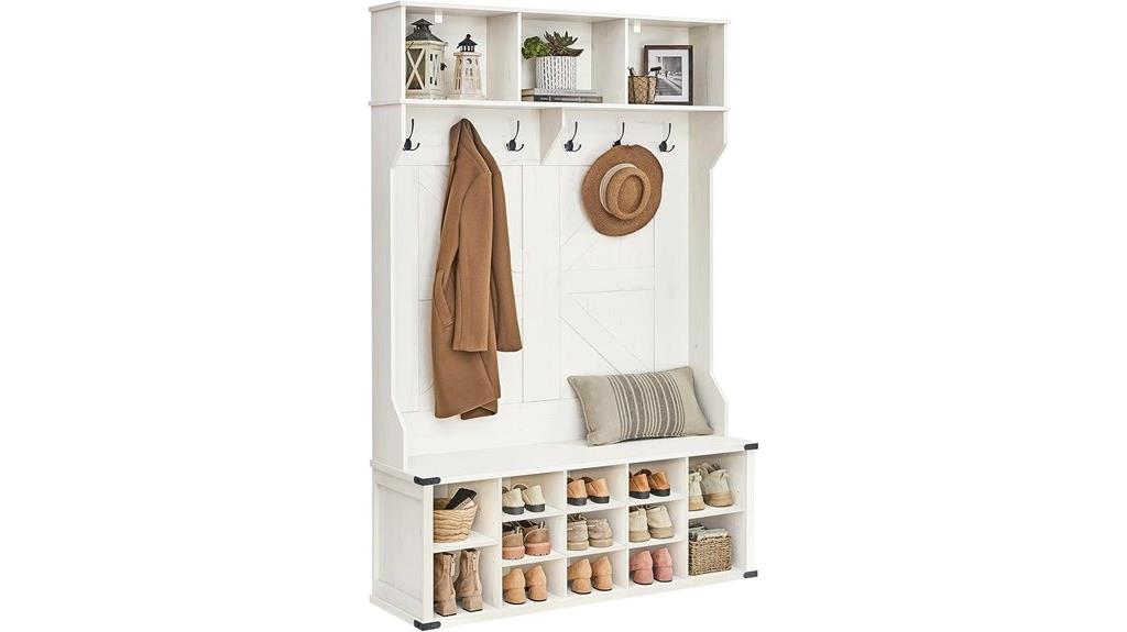 entryway organizer with seating