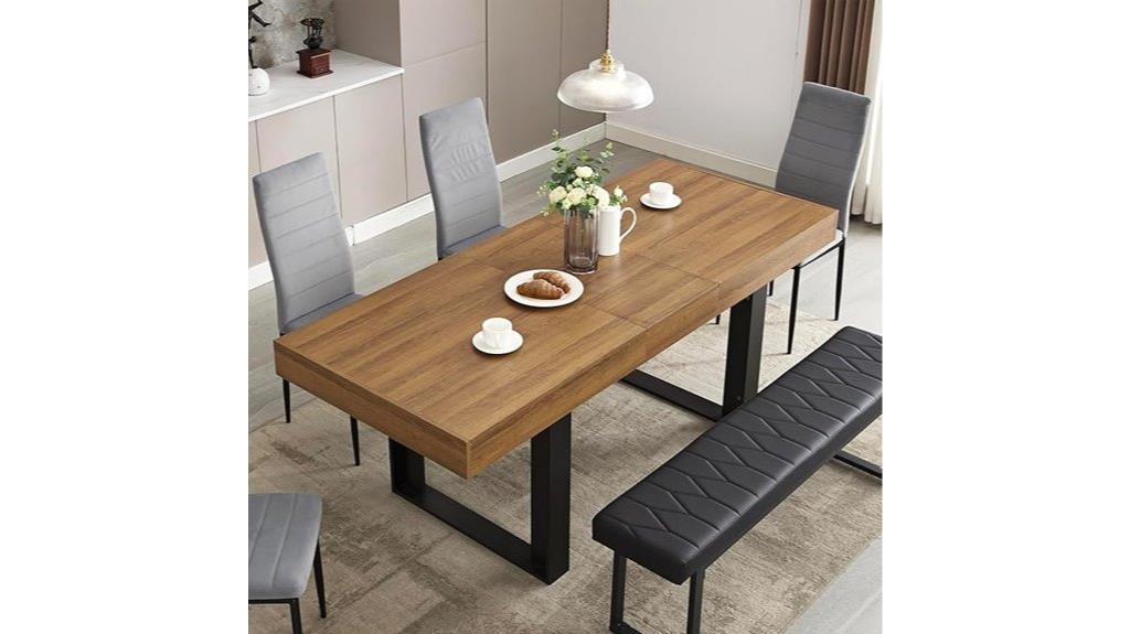 extendable walnut dining table