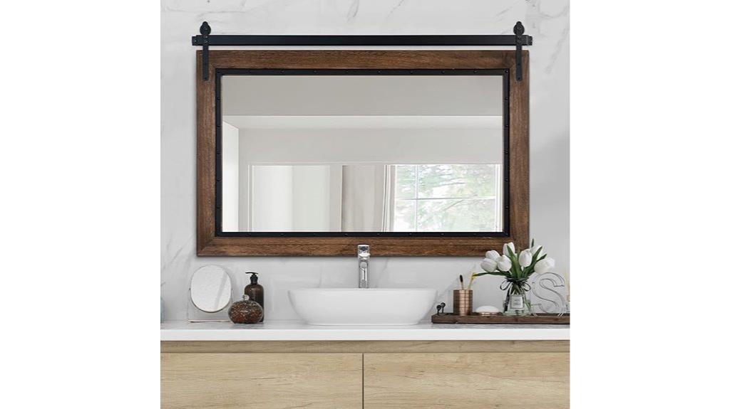 farmhouse barn door mirror