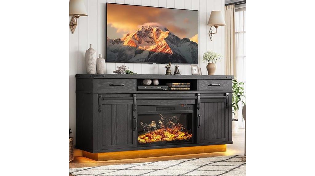 farmhouse black fireplace stand