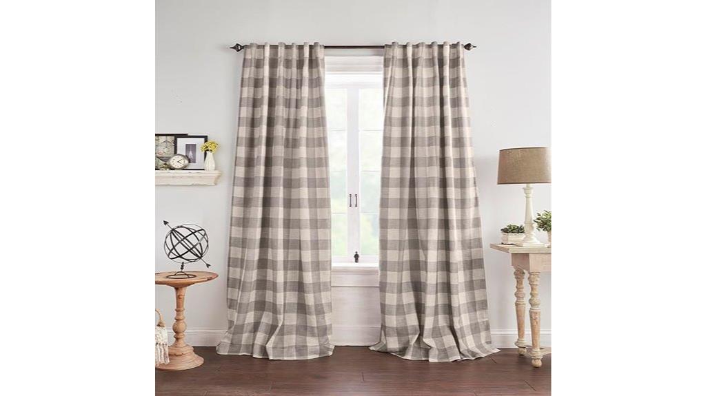 farmhouse buffalo check curtains