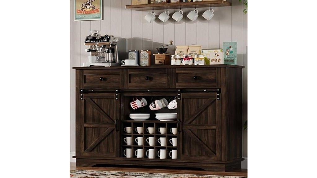 farmhouse coffee bar cabinet