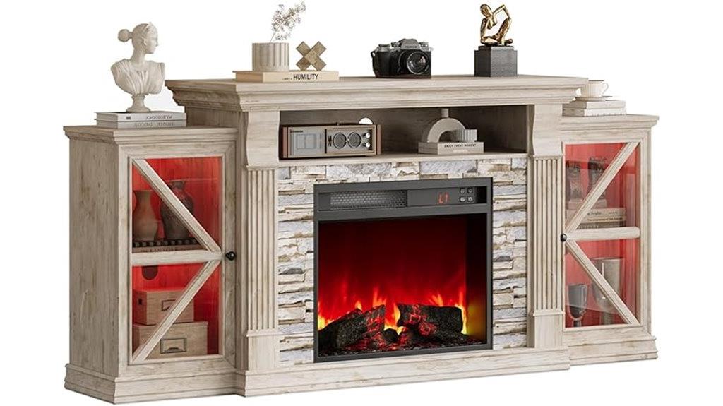 farmhouse electric fireplace stand