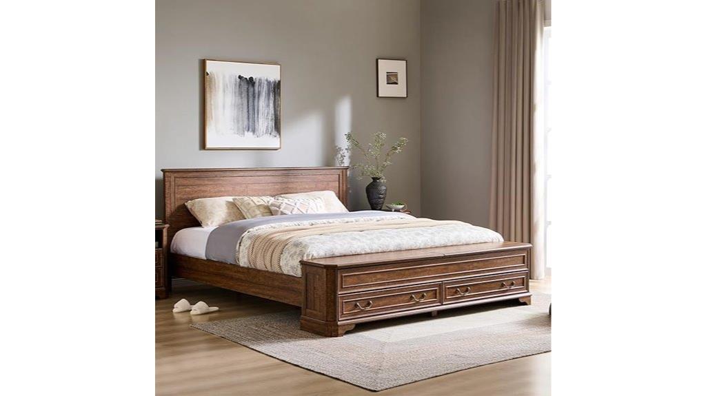 farmhouse king bed with storage