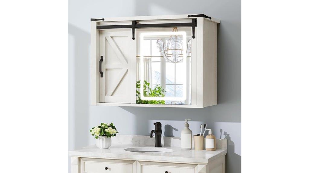farmhouse mirror with lights