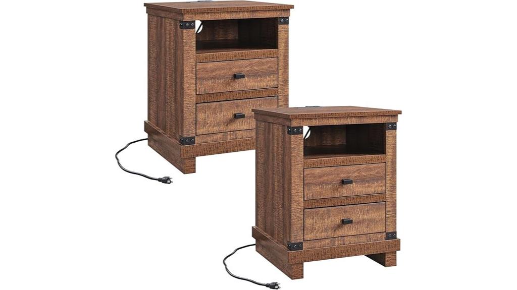farmhouse nightstand set