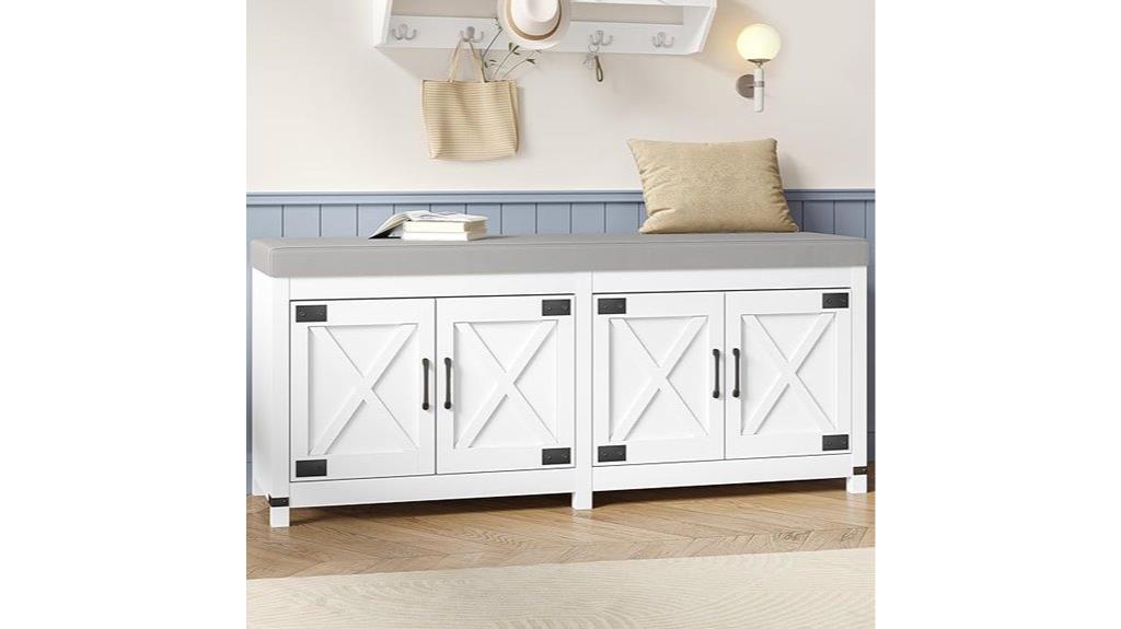 farmhouse shoe storage bench